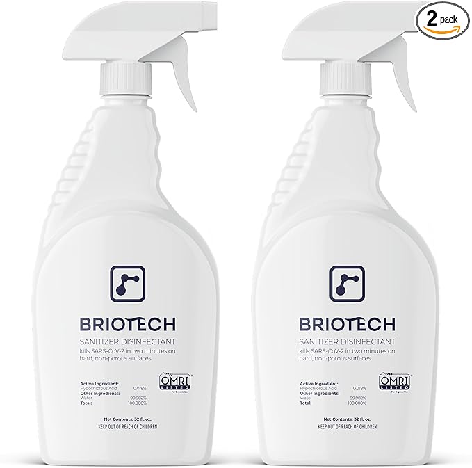 BRIOTECH Sanitizer Disinfectant Hypochlorous Spray, Kills 99.99% of Viruses & by BRIOTECHUSA