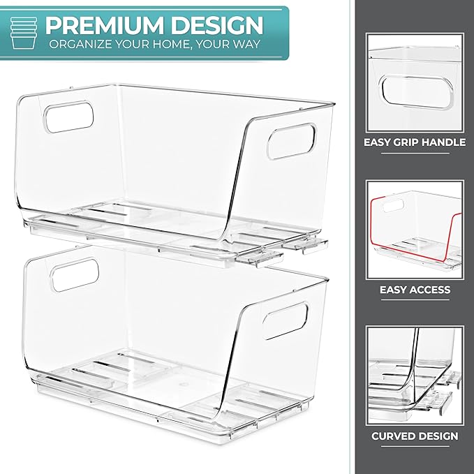Sorbus Stackable Storage Bins Open Front - Image 4