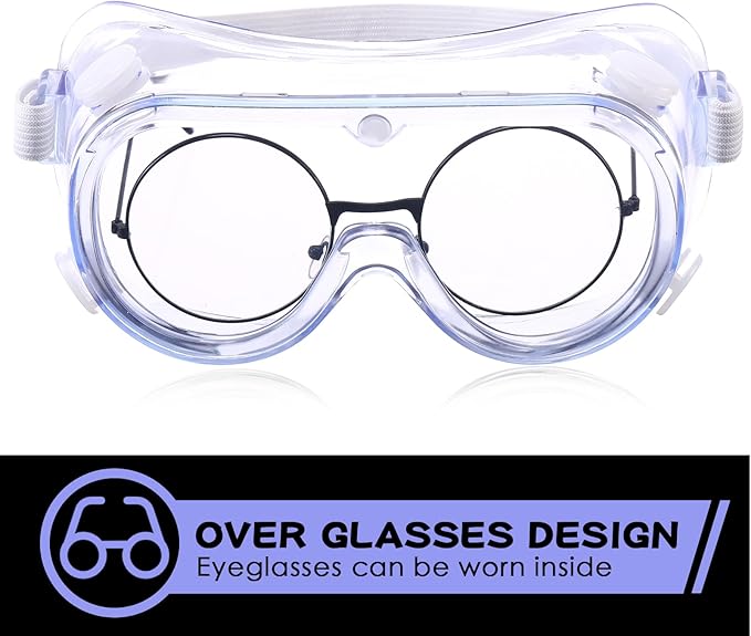 Yunsailing Protective Safety Goggles Lab Over Glasses Clear Anti Fog Eye - Image 3
