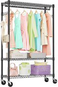 IZEUK 3 Tier Heavy Duty Rolling Garment Rack Wire Clothes Rack by IZEUK