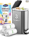 Teivio 3 Gallon 150 Counts Strong Trash Bags Garbage Bags, Bathroom Trash Can by Teivio