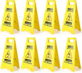 8-Pack Caution Wet Floor Sign, 17.5" Height, Bright Yellow Double-Sided Folding by Unknown