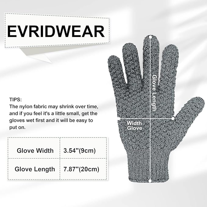 Evridwear Exfoliating Dual Texture Bath Gloves - Image 4