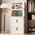 Stackable Storage Bins with Lid 44Gal/176QT Plastic Collapsible Storage Cabinet by JH+Spracely