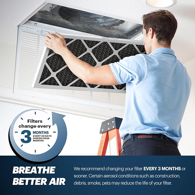 BNX TruFilter 14x14x1 MERV 12 Odor Defense AC Furnace Air Filter - Image 7
