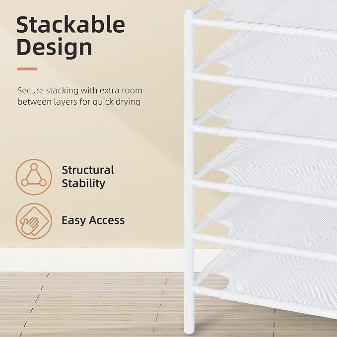 STORAGE MANIAC Sweater Drying Rack, Mesh Clothes Drying Rack, Stackable Laundry - Image 5