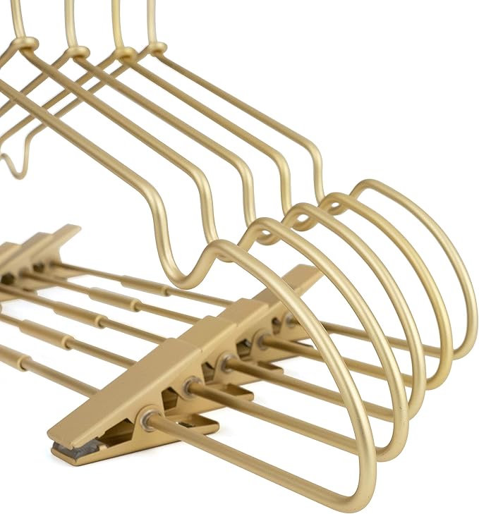 12.5" Gold Metal Baby Clothes Clips Hanger Children Kids Coat Hanger Display - Image 7