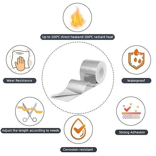 Zonon 2 Rolls Aluminum Foil Tape Heat Shield Tape Barrier Adhesive Reflective - Image 3
