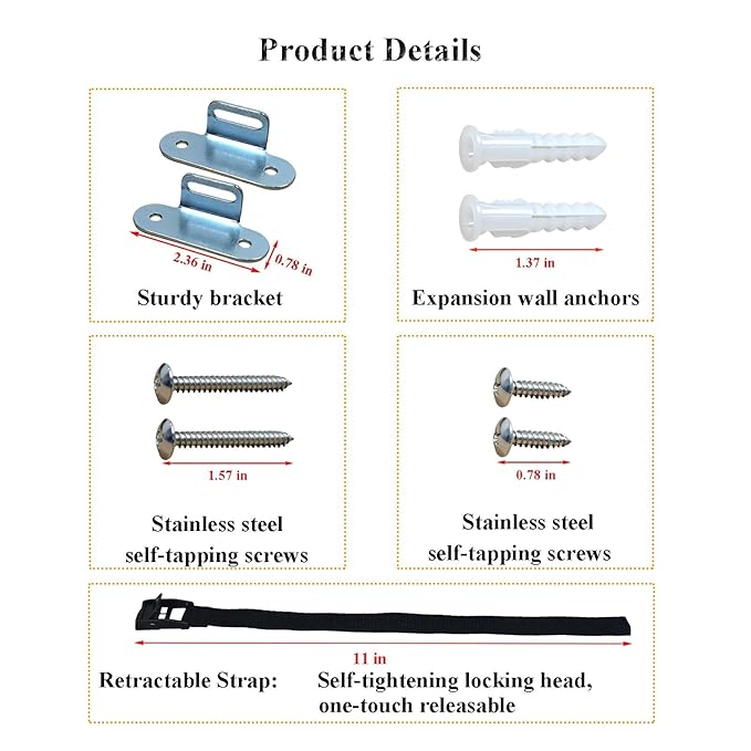 Furniture Anchors for Baby Proofing, Anti Tip Furniture Anchors, Furniture Wall - Image 5