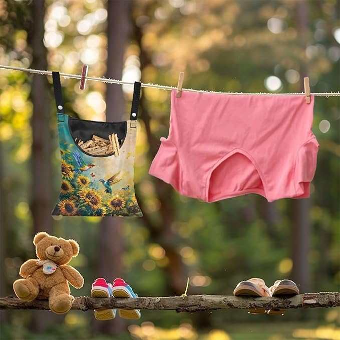 Clothes Pin Hanging Bag with Big Opening Storage Clothes Pins & Mini - Image 4