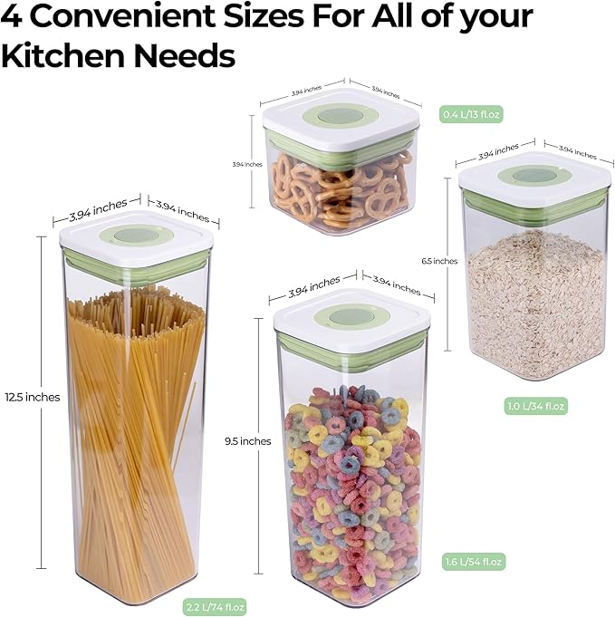 linoroso Set of 4 Pop Airtight Food Storage Containers - Image 5