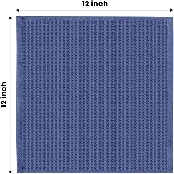 Artoid Mode 100% Cotton Navy Blue Waffle Weave Kitchen Dish Cloths, 12x12 Inch - Image 6