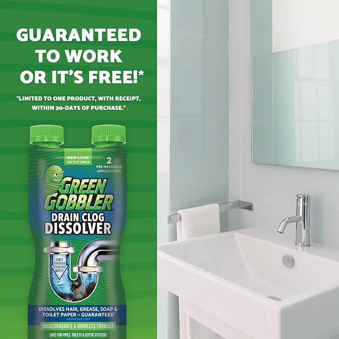 Green Gobbler Liquid Hair Drain Clog Remover, - Image 8
