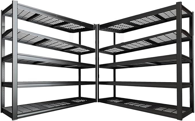 65" W Garage Shelving Heavy Duty, 5 Tier Garage Shelves, Commercial Metal Shelf by PMKES