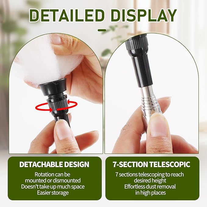 Extendable Lambswool Duster 25-64" Retractable Telescopic Handle Removable Head - Image 4