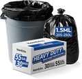 Heavy Duty Contractor Trash Bags 55-60 Gallon, 1.5Mil Extra Thick, Strong Black by KeenEcho