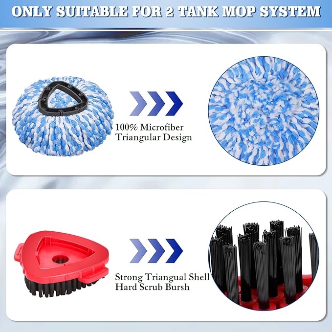 4 Pack Spin Mop Replacements Heads Compatible - Image 2