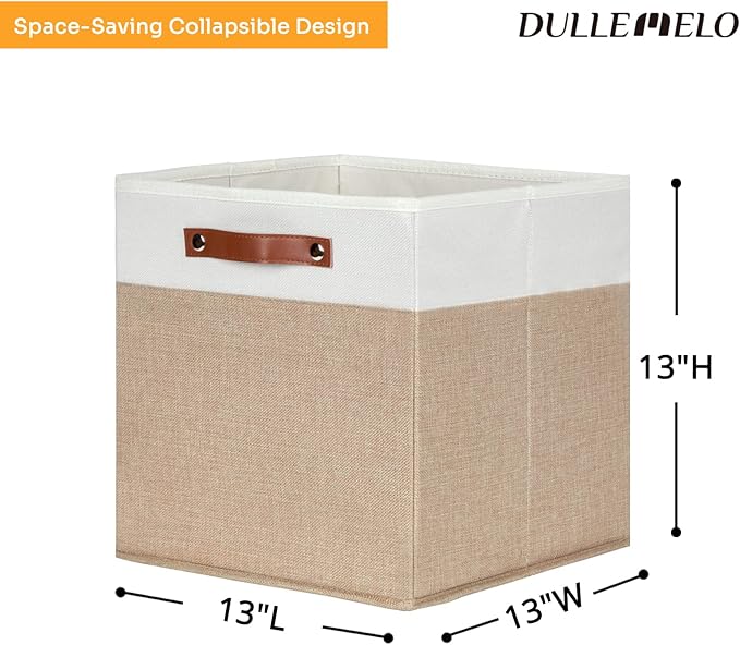 DULLEMELO Cube Storage Bins, Collapsible foldable Linen Canvas Closet Storage - Image 6