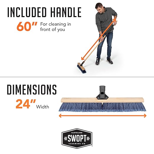 SWOPT 24” Premium Multi-Surface Push Broom Head — Cleaning Head Interchangeable - Image 6