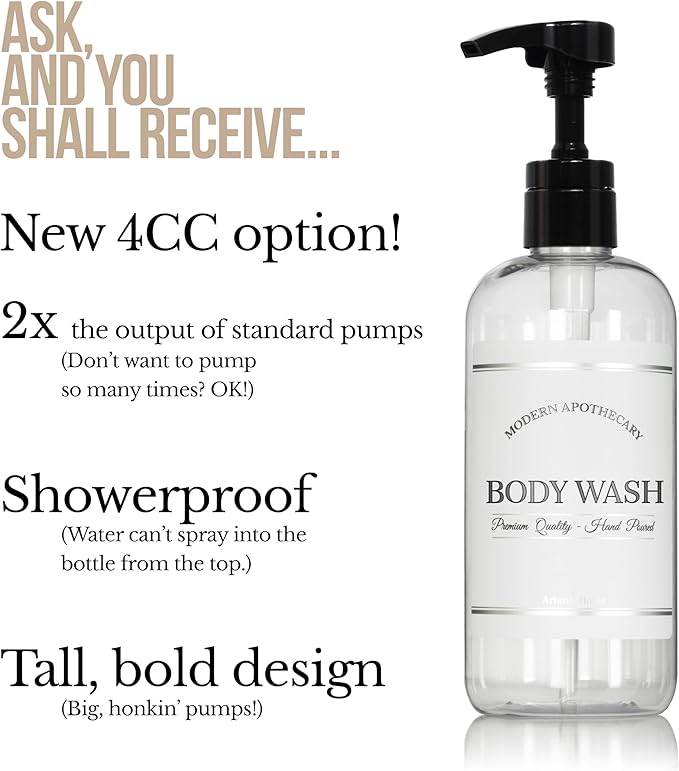 Refillable Clear PET Plastic 16 oz Body Wash Bottle - Image 2