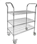 Northsky 3-Shelf Wire Utility Cart on Wheels, Chrome Finish Rolling Metal by NorthSky