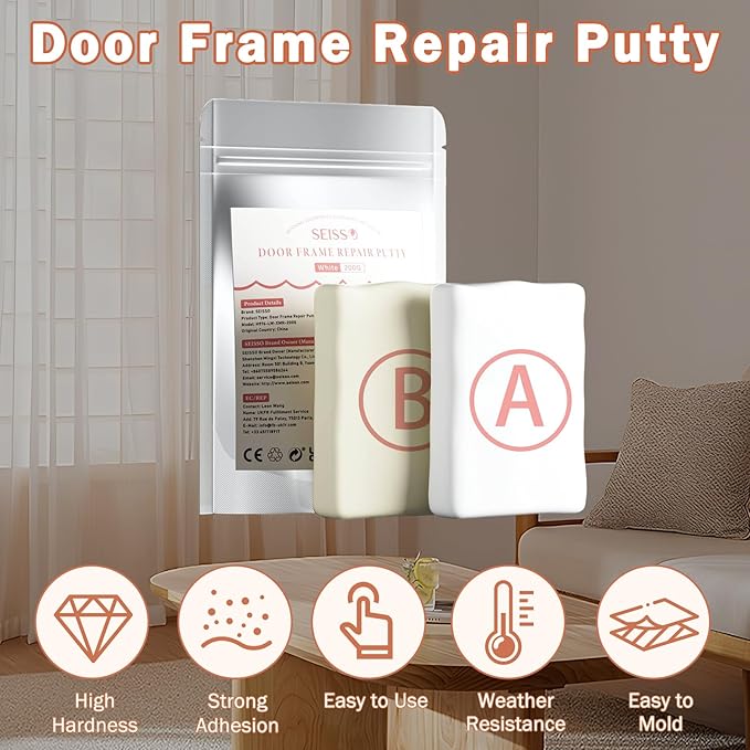 SEISSO Epoxy Putty Filler for Door Frame Repair, 200g/7.05 Oz Fast Repair AB - Image 8
