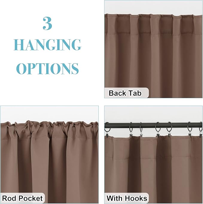 RYB HOME Small Window Curtains Blackout, Privacy Thermal Insulating Drapes - Image 6