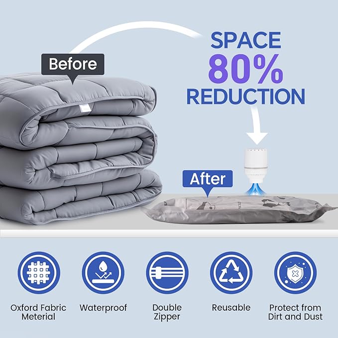 5 Jumbo + 5 Large Tear-Proof Vacuum Storage Bags - Image 2