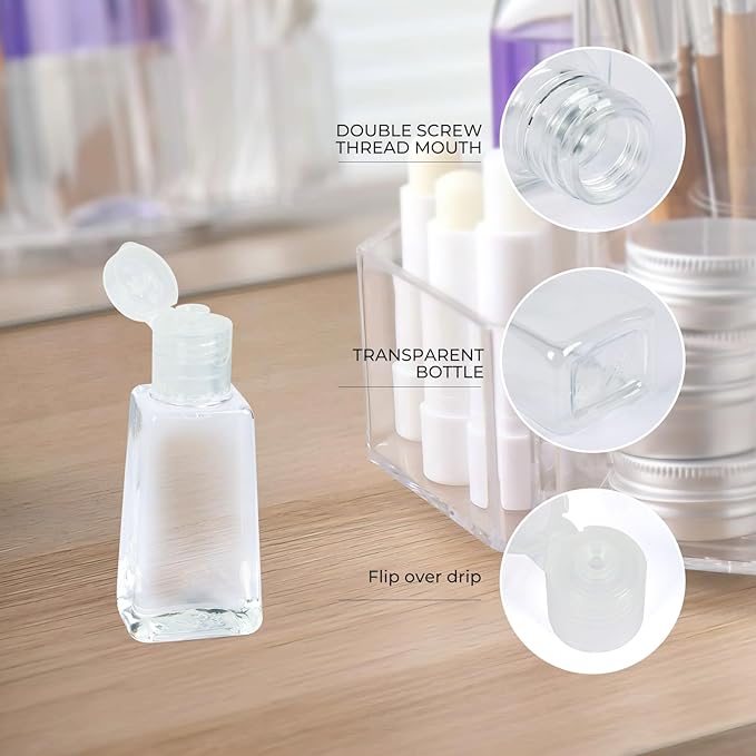 INNOLIFE 12 Pack 1oz Flip Cap Squeeze Bottles, 30ml Refillable Empty Bottles - Image 5