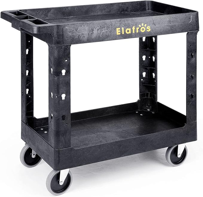 ELAFROS Heavy Duty Plastic Utility Cart 34 x 17 Inch by ELAFROS