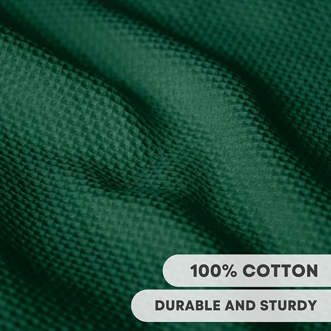 Artoid Mode 100% Cotton Dark Green Waffle Weave Kitchen Dish Cloths, 13x28 Inch - Image 3