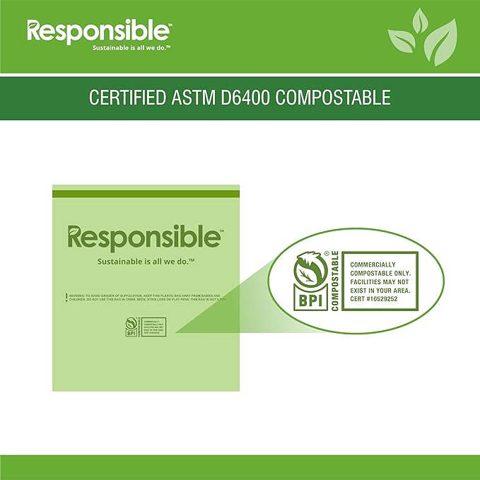 Responsible Products Kitchen Bin Liners, Certified Compostable, Heavy Duty - Image 5