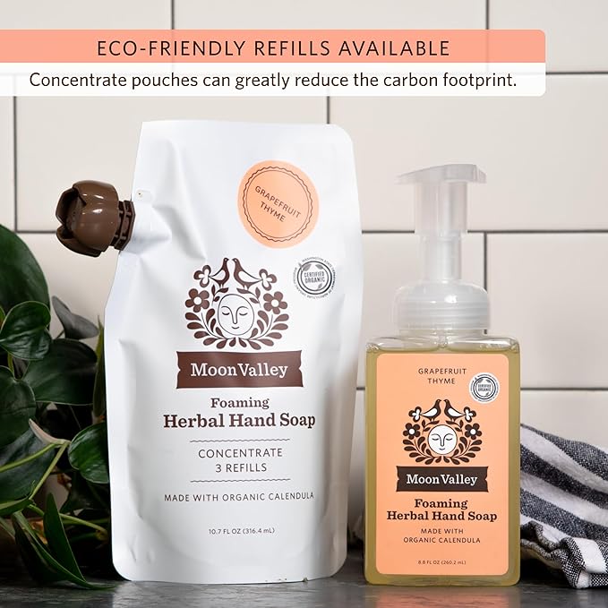 Moon Valley Herbal Foaming Hand Soap, Grapefruit Thyme 2 Pack, Recyclable Bottle - Image 6