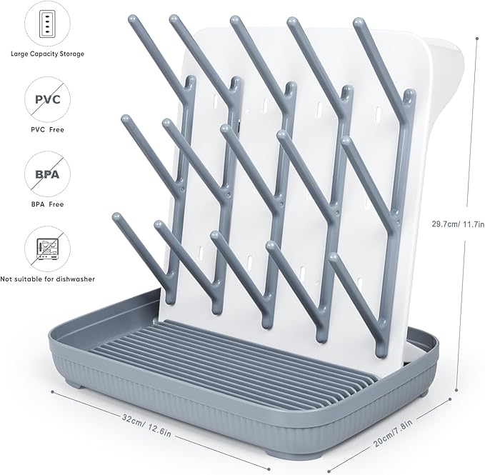 Termichy Baby Bottle Drying Rack: Large Vertical Bottle Dryer Rack Holder - Image 5