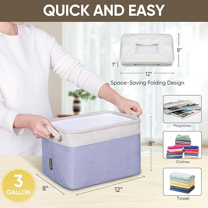 BALEINE 3 Pack Fabric Storage Bins - Image 4