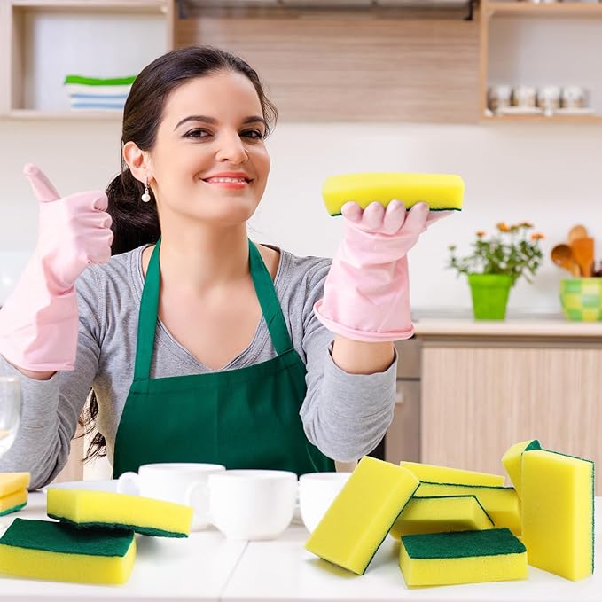Tanlade 1000 Pcs Individually Wrapped Sponge Dishwashing Sponge Bulk Non - Image 6