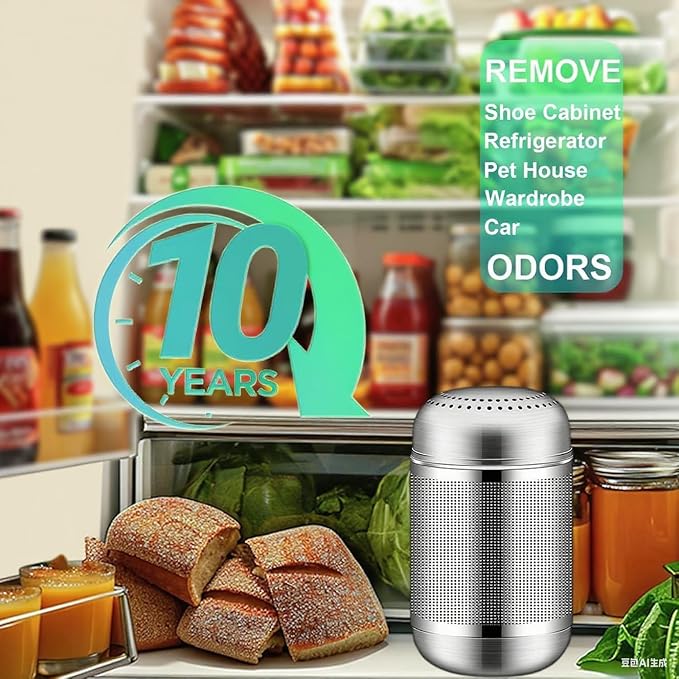Fridge Deodorizer Odor Eliminators – Activated Carbon, 10-Year Lifespan - Image 2