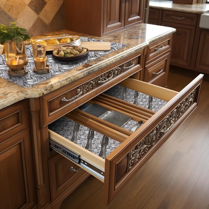 Black 12 x 360 Inch Shelf Liner - Image 8