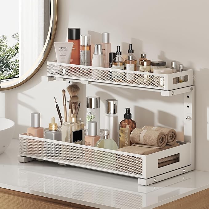 1 Pack 19IN Depth Under Sink Storage Organizer, Large 2-Tier Elegant Mesh Pull - Image 6