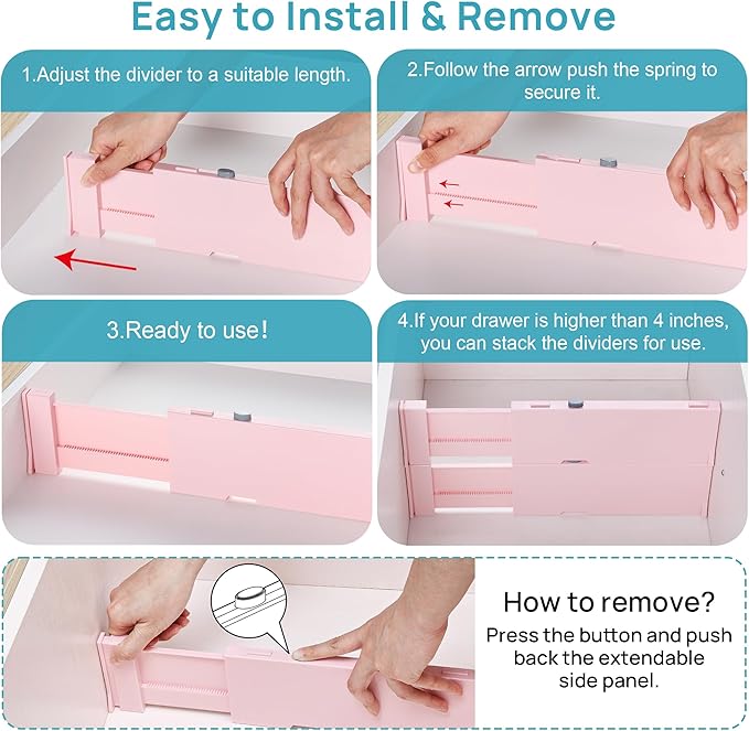 Vtopmart 8 Pack Drawer Dividers - Image 2