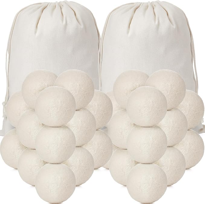 Roowest 46 Pcs Wool Dryer Balls Set Reusable Laundry Wool Balls by Roowest