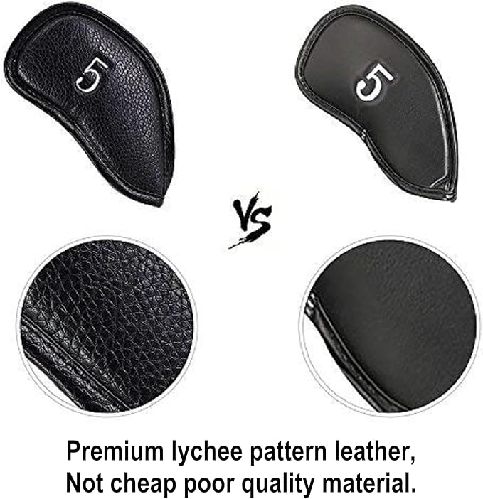 CRAFTSMAN GOLF 12pcs or 1pc Thick Synthetic Leather Golf Iron Head Covers Set - Image 4