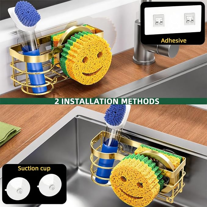 Cisily Gold Smiley Sponge Holder - Image 4