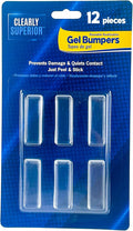 12-Pack Clearly Superior Gel Bumpers. Small Rectangle 1.5" x .5" Protects by Clearly+Superior