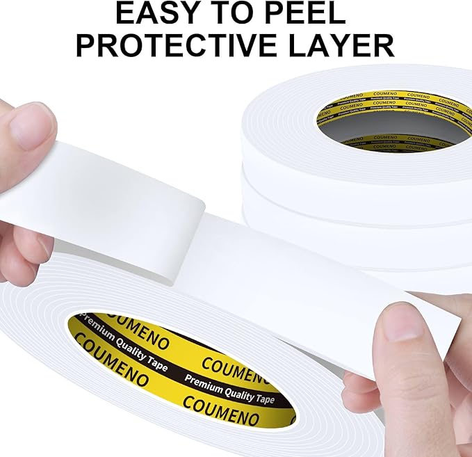 2 Pack Single-Sided Adhesive White Foam Tape 1.2inX16.4FT Single-Sided Sealing - Image 5