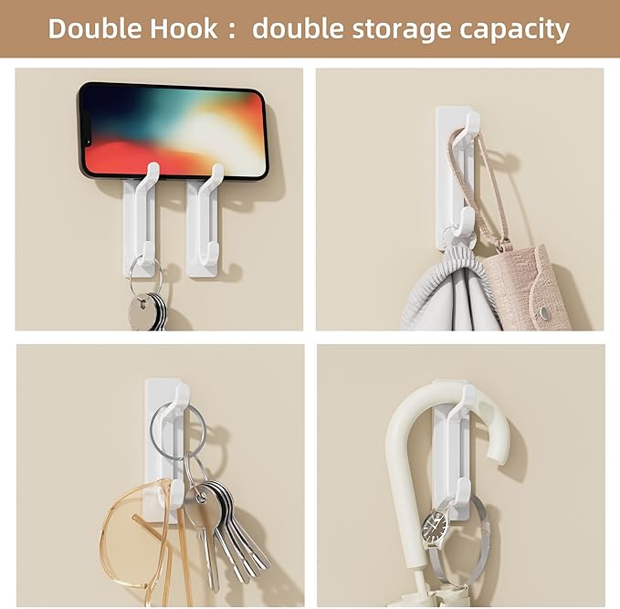 Wall Hooks for Coat and Towel: 13LB Adhesive Door Hanger Stick on - Image 5