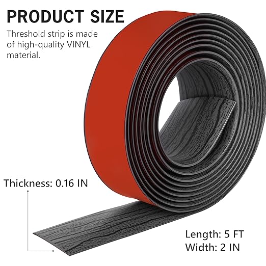 5Ft Floor Transition Strip Self Adhesive Vinyl Cover Floor Strip Flat Divider - Image 2