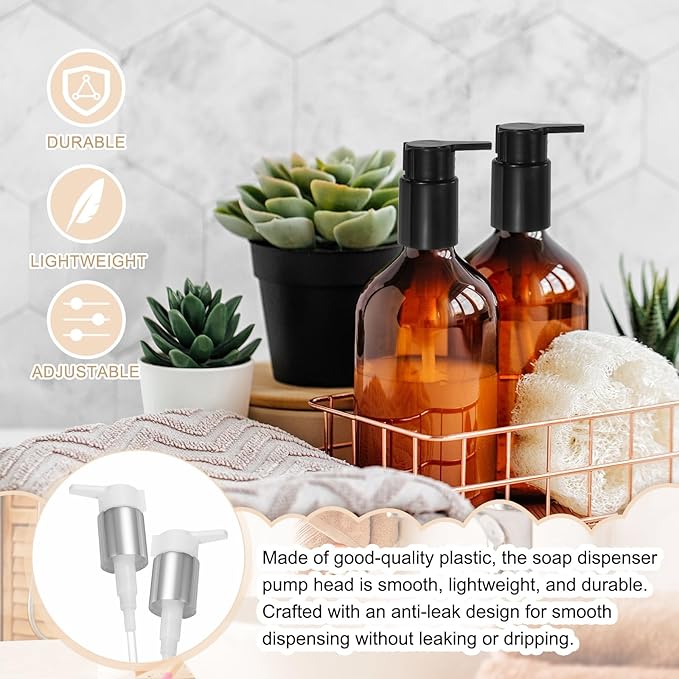 uxcell 2 Pcs Soap Dispenser Pump Heads, Hand Soap Dispensers Top Pumps - Image 4