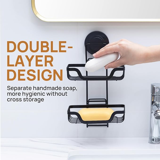 LEVERLOC 2 Tier Soap Holder, Soap Bar Dish - Image 7