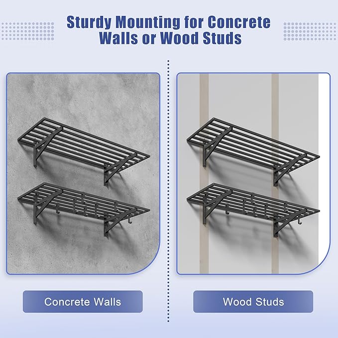 4-Pack 1.5x4ft Garage Shelving Wall Mounted, 1.5 x 4' Heavy Duty Garage Storage - Image 5